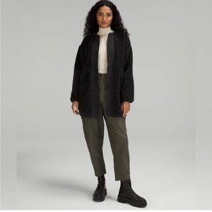 Lululemon Collarless Textured Fleece Full Zip 12 Black